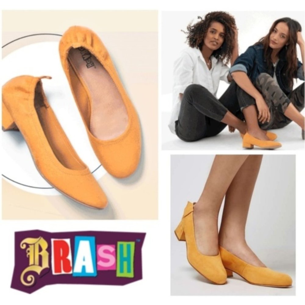 NEW Block Heel, Mustard Yellow, Size 8